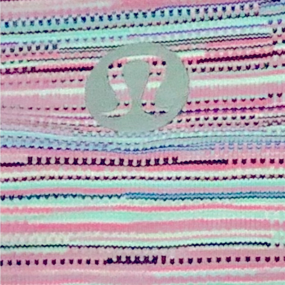 Lululemon Full Length Wunder Under Mint/Pink stripes. With Pockets 4 EUC - Picture 3 of 10
